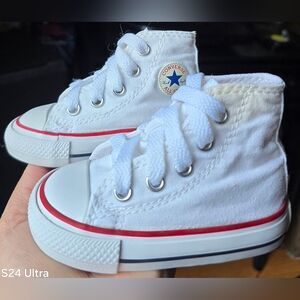 Sz 3 Baby CONVERSE CTAS White High Top Casual Shoes